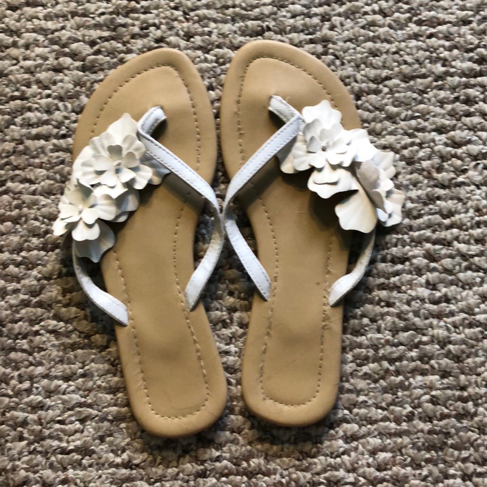 Flip flops with flowers on top